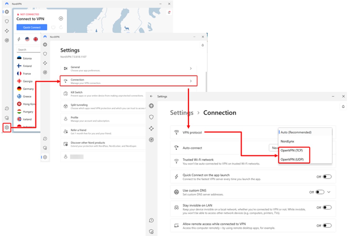 NordVPN Protcol Setting
