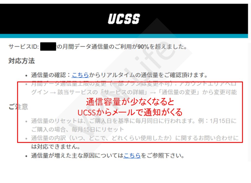 UCSSからくるメール通知